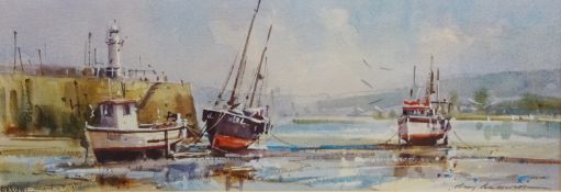 'St Ive's Harbour', watercolour signed by Ray Balkwill (British 1948-),