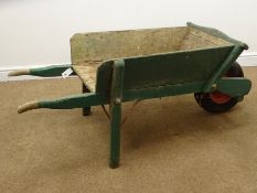 Early 20th century timber framed traditional wheel barrow,