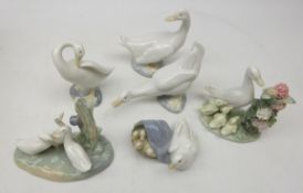 Two Lladro geese groups no.