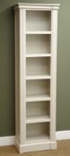 Liberty painted narrow open bookcase, W51cm, H181cm,