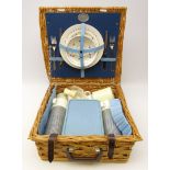 The Brexton Collection wicker picnic hamper with contents