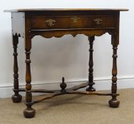 Georgian style oak side table, moulded top, single drawer,