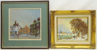 Industrial Street Scene, pastel signed by Patrick Burke (Northern British 1932-),