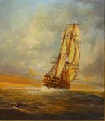 Masted Vessel at Sea,