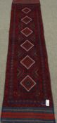 Meshwani red and blue ground runner 250cm x 62cm