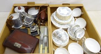 Royal Albert Silver Maple pattern tea and dinnerware, four piece Picquot tea set,
