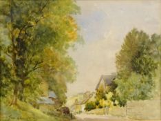 Rural Village Scene, watercolour signed by George Sykes (British 1863-),