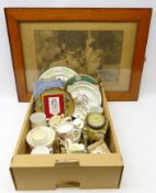 Collection of Commemorative ware, Queen Victoria to Queen Elizabeth, mainly ceramics, tin tea caddy,