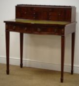 Regency style mahogany serpentine fronted lady's writing table,