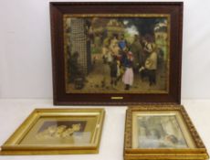 'The Village Punch and Judy Show', Edwardian aquatint after Arthur J Eisleyn in original oak frame,