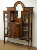 Edwardian inlaid mahogany display cabinet,