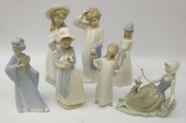 Six Nao and other similar Spanish porcelain figures,