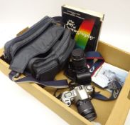 canon EOS 500 camera with 28-80mm lens, Canon EOS 1000F with Canon 80-200mm lens, Fotima camera bag,