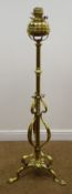 Early 20th century brass oil standard lamp,