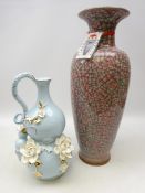 Jingdezhen crackle glaze porcelain vase, seal to base,