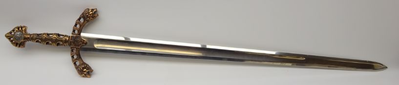 Modern Spanish Marto Toledo broadsword entitled Rolands Durendal sword with 95cm blade and copper