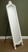 French style painted cheval dressing mirror,