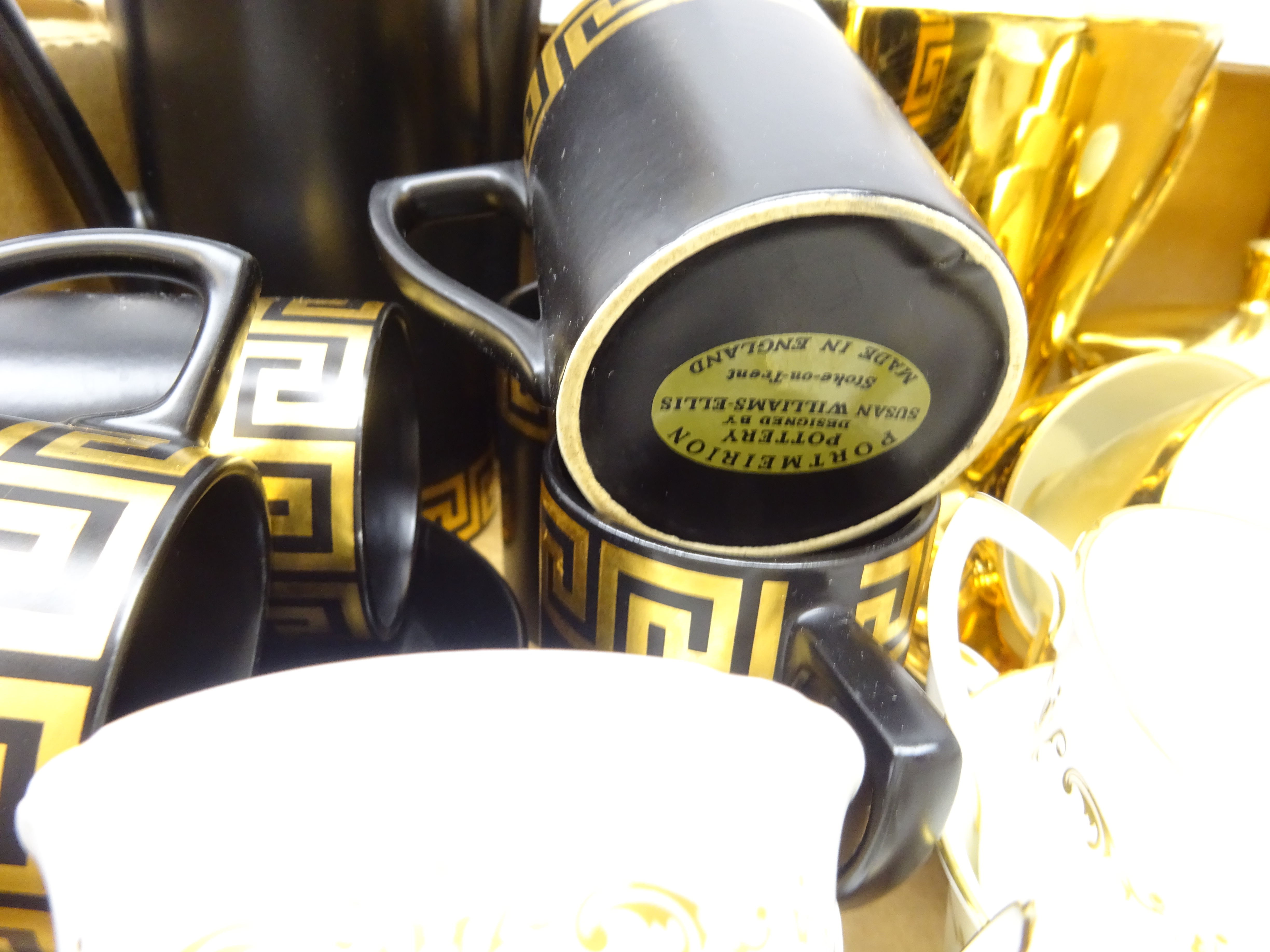 Portmeirion Greek Key coffee set, Royal Worcester Gold Chantilly part coffee set, - Image 3 of 4