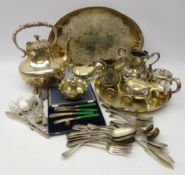 Large collection of Victorian and later silver plate incl.