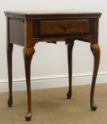 Walnut work table with built in Singer 201K sewing machine, W65cm, H79cm,