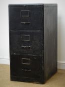 Vintage metal filling cabinet, three drawers, W50cm, H102cm,