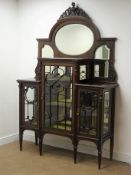 Edwardian mahogany mirror back display cabinet,
