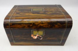 Victorian Coromandel and brass inlaid jewellery box,