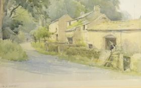 'Barn Complex, Thorpe', watercolour signed by David Jan Curtis (British 1948-),