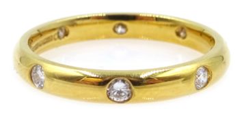 18ct gold ring inset with eight diamonds halllmarked Condition Report as new