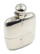 Silver hip flask by Williams (Birmingham) Ltd 1912, silver body with detachable silver cup,