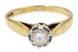 Diamond solitaire ring approx 0.25 carat hallmarked 9ct Condition Report size J 1.