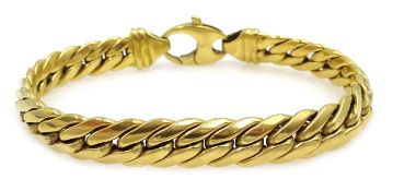 18ct gold herringbone chain bracelet stamped 750, approx 23.