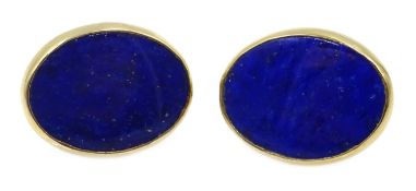 Pair of 9ct gold lapis lazuli stud earrings, stamped 375 Condition Report Approx 3.