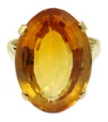 18ct gold faceted oval citrine ring, hallmarked Condition Report Approx 8.