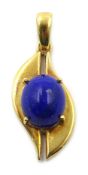 18ct gold lapis lazuli leaf design pendant, stamped 750 Condition Report Approx 4.