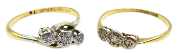 Two mid 20th century 18ct gold diamond rings Condition Report 3.