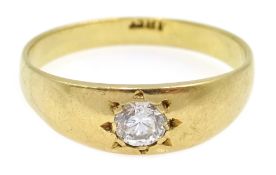 Gold single stone diamond ring, stamped 18ct Condition Report Approx 3.