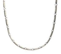 9ct white gold ingot chain link chain necklace,