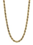 Yellow and white gold rope twist necklace hallmarked 9ct 50cm Condition Report 21.