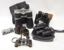 Pair 12-60x70 zoom binoculars - ruby coated lenses with soft bag, vintage pocket binoculars,