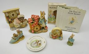 The World of Beatrix Potter - Border Fine Arts Peter Rabbit Clock, Mrs Tiggywinkle Clock,