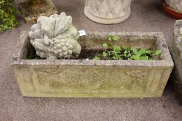 Rectangular composite planter L74cm, D25cm,