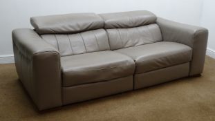 Barker & Stonehouse Pompeo grande two seat electric reclining sofa upholstered in grey leather,