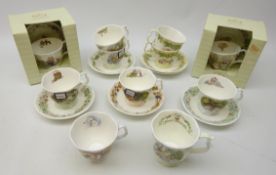 Royal Doulton Brambly Hedge cups and saucers - Summer, two 1996, 1997, 1998, The Engagement,