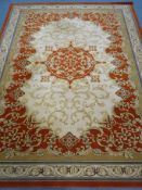 Persian style ochre ground rug,