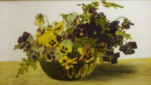 Still Life of Pansies in a Bowl and Still Life of Orchids,