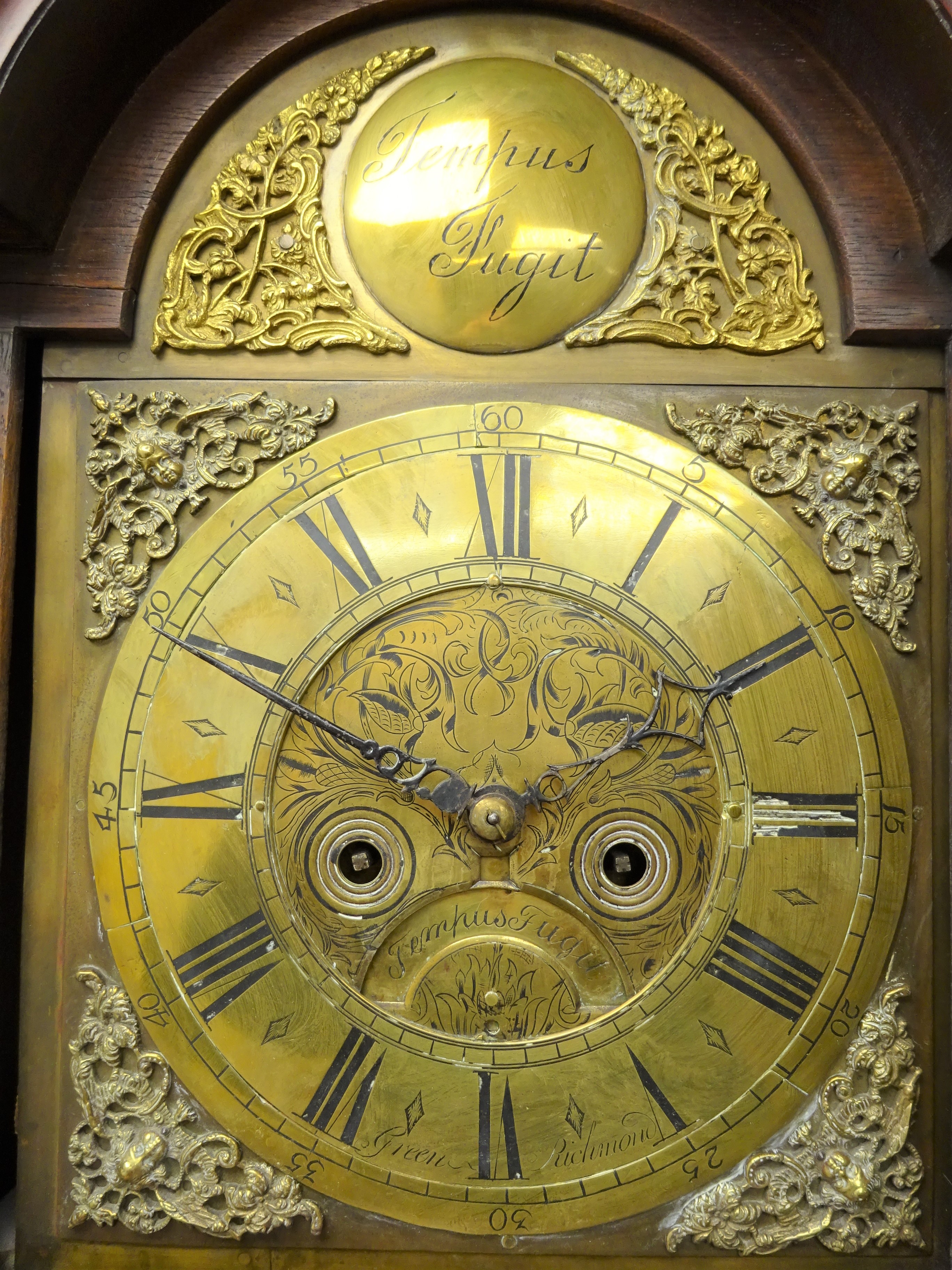 18th century oak longcase clock, 42. - Image 5 of 8