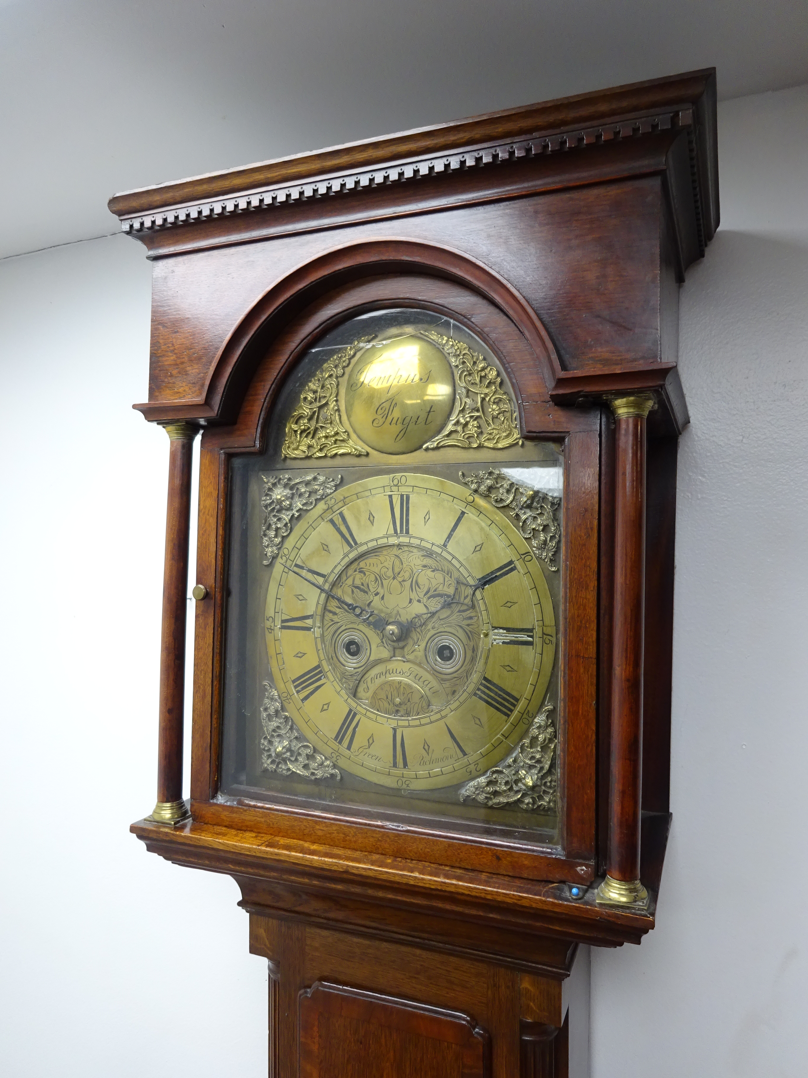 18th century oak longcase clock, 42. - Image 4 of 8
