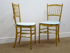Pair late 19th century gilt wood bedroom chairs,