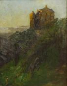 Scottish Castle in Sunset, 20th century oil on canvas unsigned 39.5cm x 30.